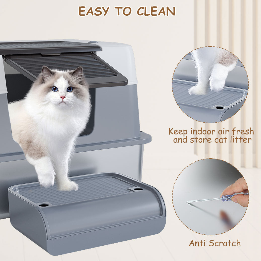 Stainless Steel Cat Litter Box，Large Size, High Capacity，best cat litter box for odor control，best rated cat litter box