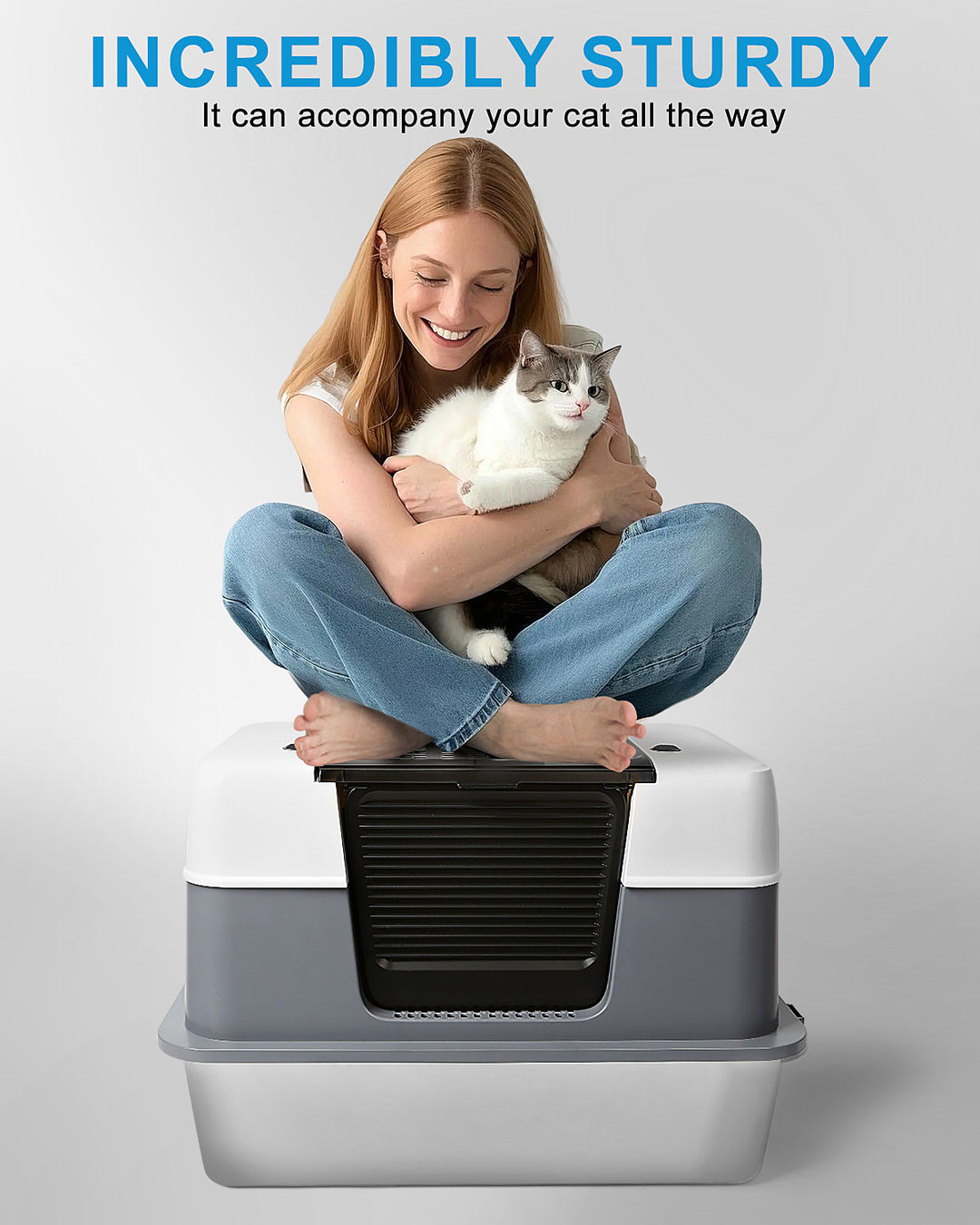 Stainless Steel Cat Litter Box，Large Size, High Capacity，best cat litter box for odor control，best rated cat litter box