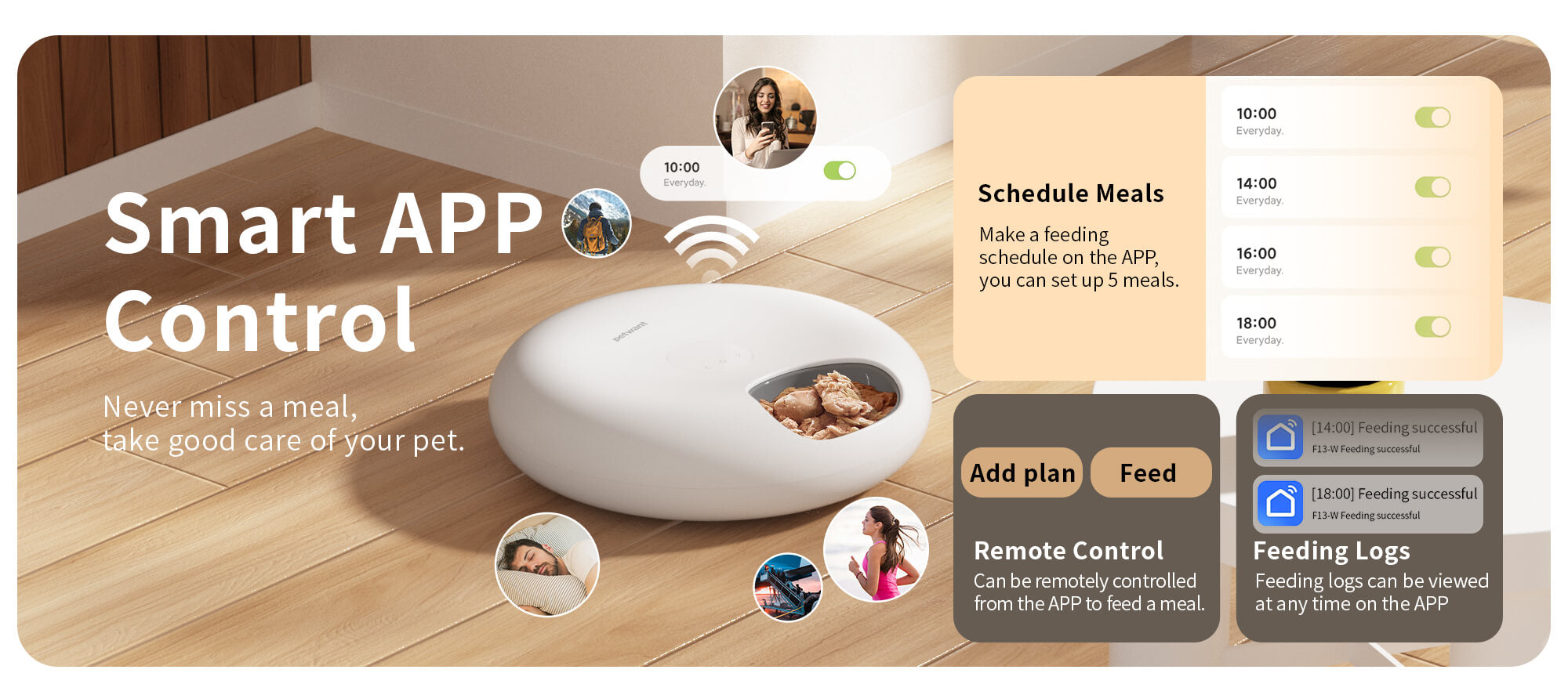 smart home pet feeder app control