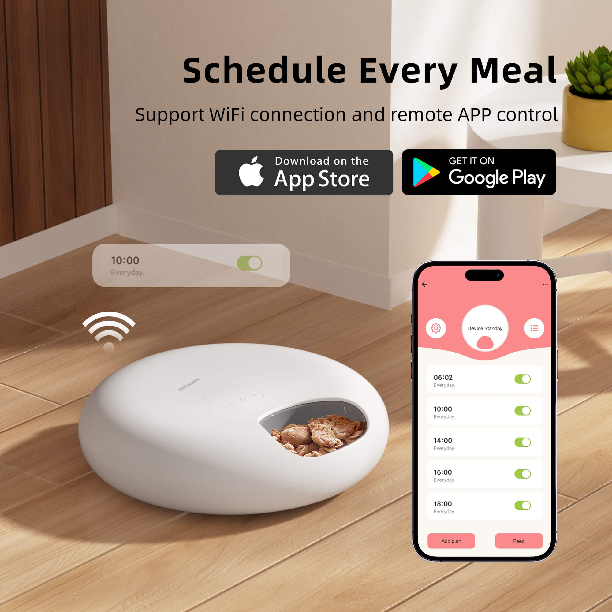 smart pet feeder with app​ or wifi control